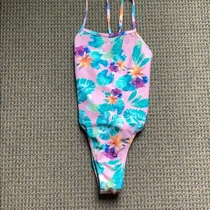 Jolyn one piece tie back printed swimsuit